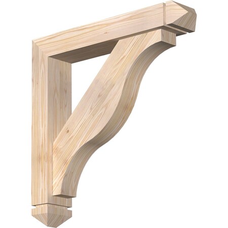 Funston Arts And Crafts Smooth Bracket W/ Offset Brace, Douglas Fir, 5 1/2W X 30D X 30H